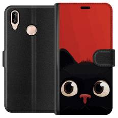 Huawei P20 lite Sort Tegnebogsetui Busig Katt