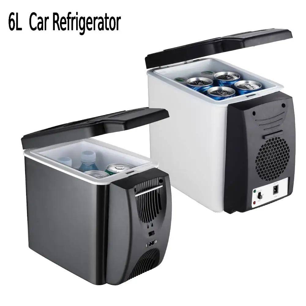 6L Bärbar Kompakt Minikyl 12V Bilkylskåp Frys för Camping Resor Elektrisk Kylbox Sommar Utomhuskyl Amagi black