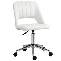 Kontorstol Uden Armlæn Modern Design Beige Fløjl