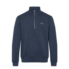 Mads Nørgaard Standard Half Zip Logo Sweat Marinblå