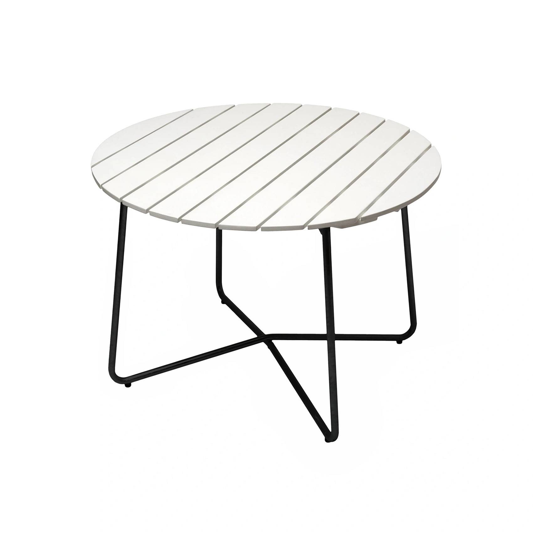 9A bord vit ek / svart Ø100 cm - Svart/Vit