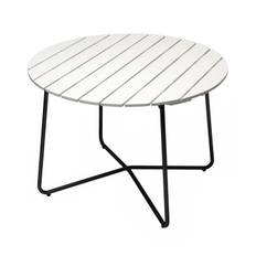 9A bord vit ek/svart Ø100 cm - Svart/Vit