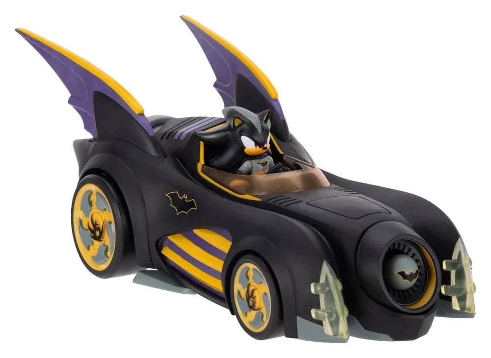DC x Sonic - The Hedgehog Action Figur med Fordon Shadow Batman & Batmobile 6 cm