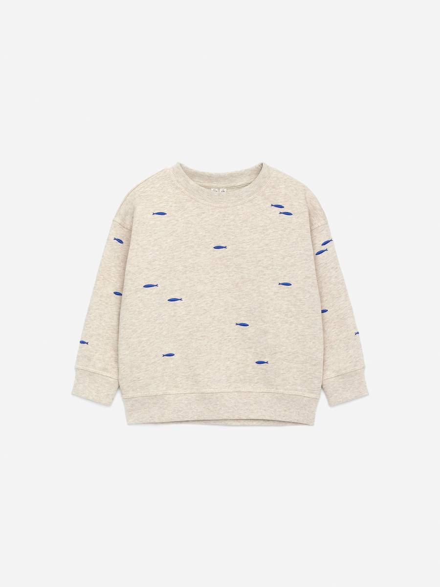 ARKET Sweatshirt Med Brodyr -Beige, 110/116
