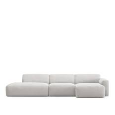 NO GA Studio - Brick 3-Seater Chaise Lounge Open End Left - Ascot White - Soffor - NO GA Studio - Vit