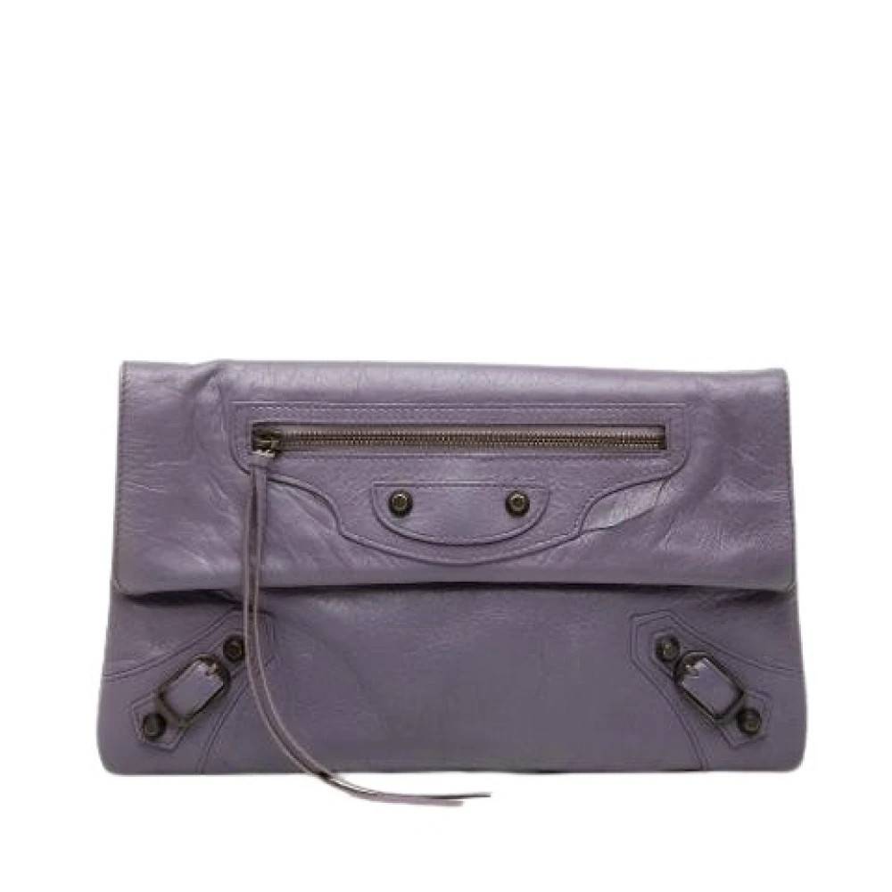 Balenciaga Vintage Pre-owned Motocross Envelope Clutch - Vintage - Dame - Lilla - ONE SIZE - Læder