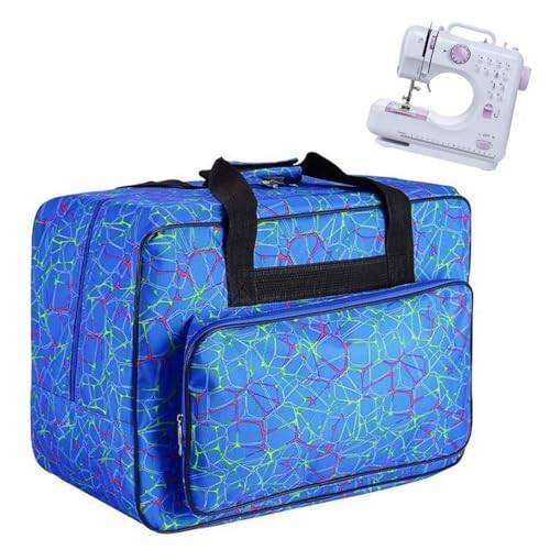 Symaskinsväska, JanTeelGO symaskinsväska, transport- och förvaringsväska är kompatibel med de flesta standardsångare, brother, Janome-45 x 23 x 31 cm (blå, stor)