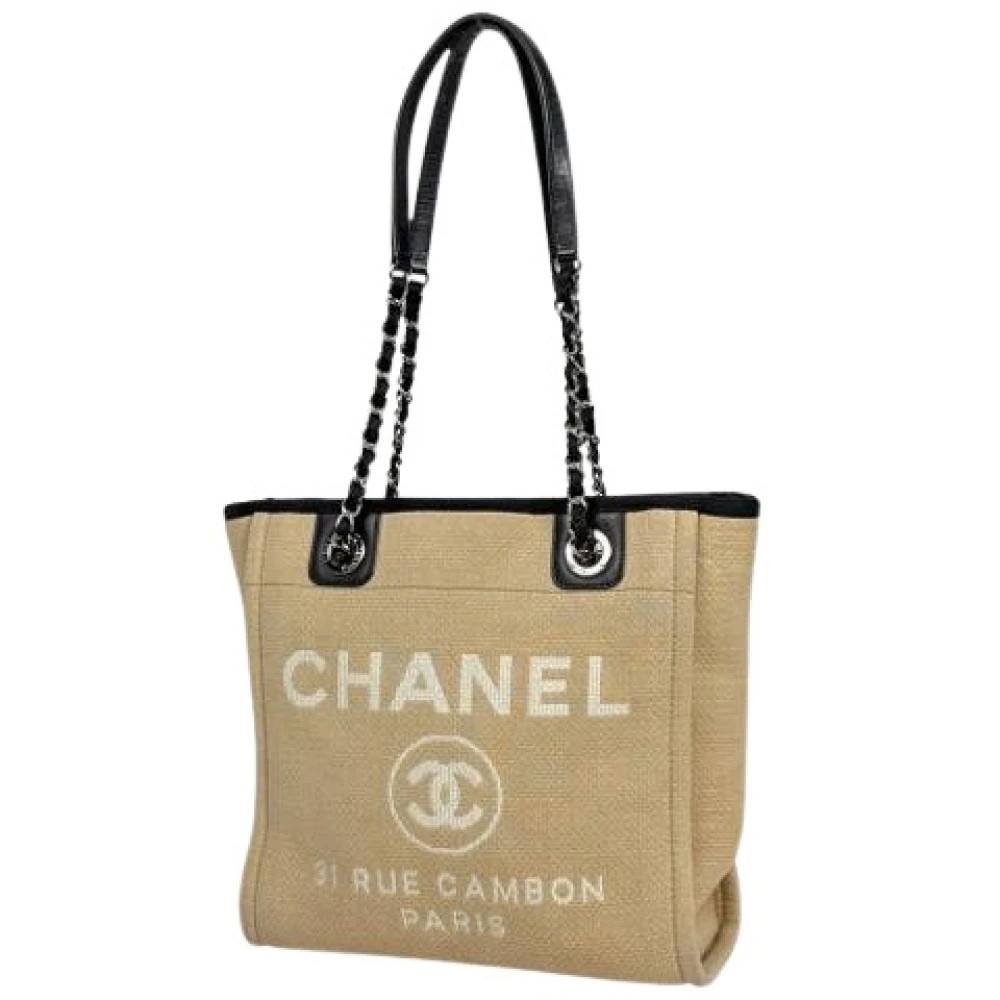 Chanel Vintage Pre-owned Canvas chanel-tasker - Vintage - Dame - Beige - ONE SIZE -