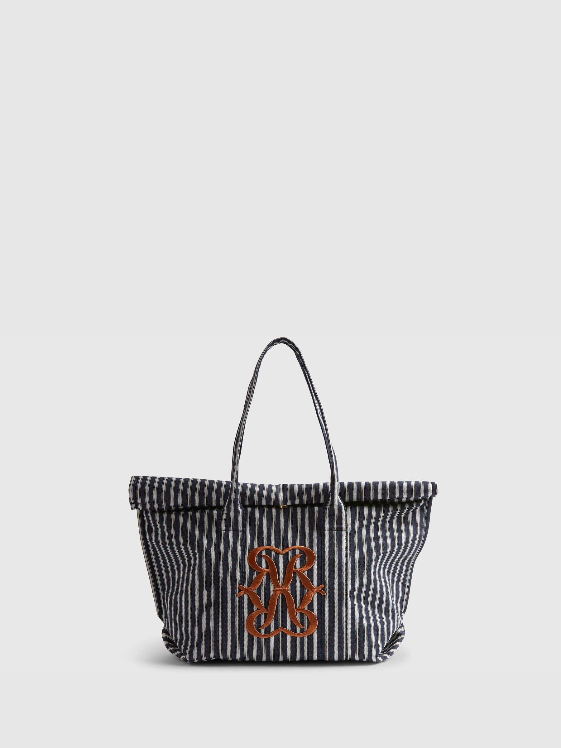River Island River Island randig väska med rulltopp