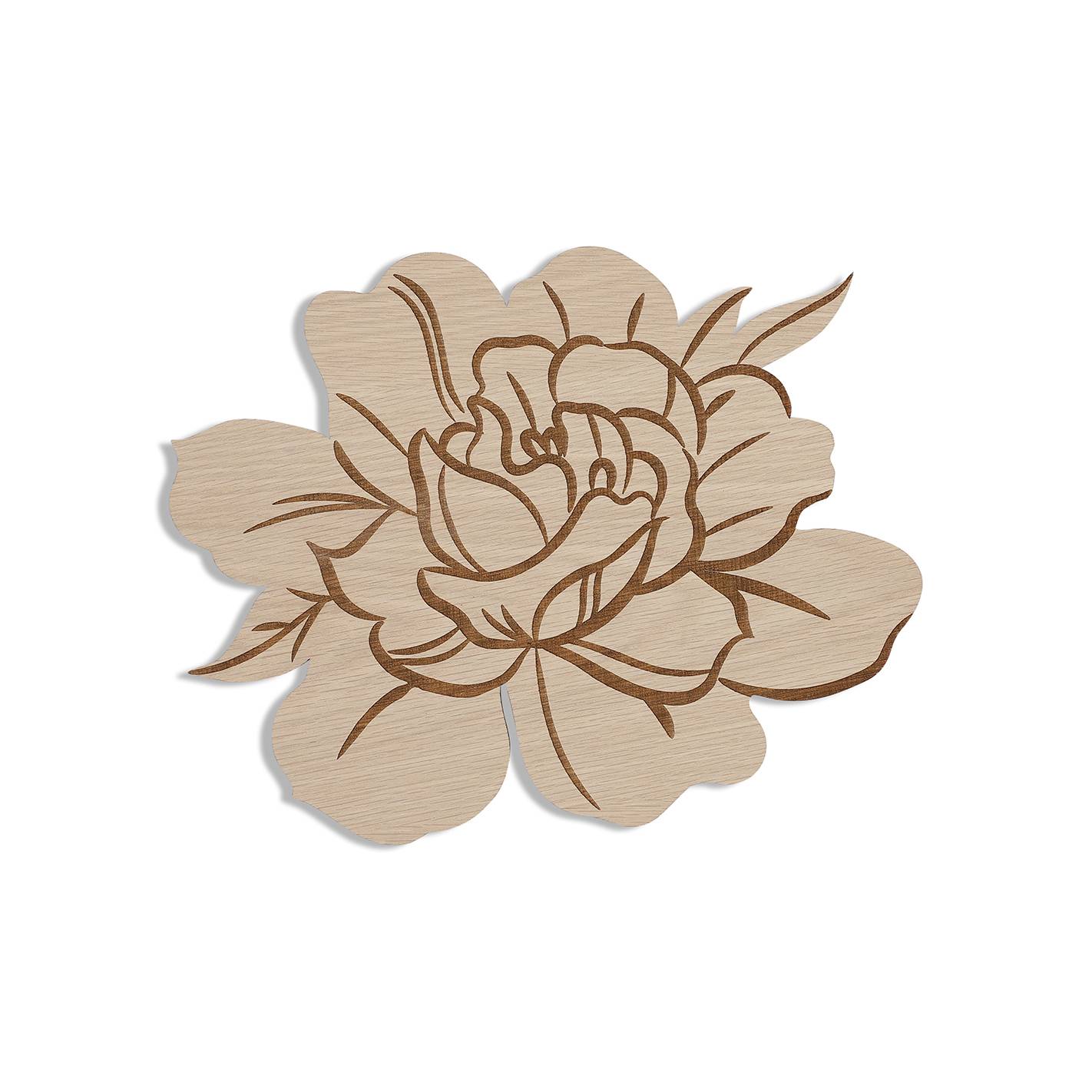 Peony Flower Touch Lampe - Egetræ