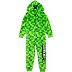 Minecraft Onesie Pixelated Creeper Sleepsuit Gamer Gift för pojkar 11-12 Years