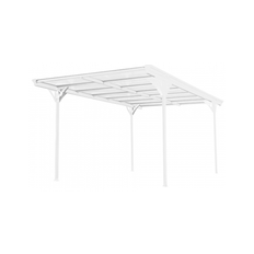 Westmann Helsinki Carport i aluminium og polycarbonat H232 x B503 x D305 cm - Hvid