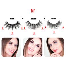 Mix 3 Pairs Magnetic Eyelashes with 5 Magnets, Magnetic Eyeliner and Tweezer - M1