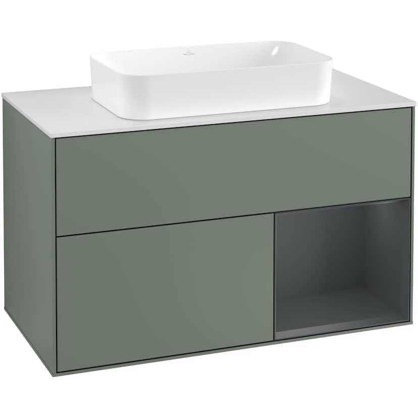 Tvättställsskåp Villeroy & Boch Finion med 2 Lådor Hylla och Bänkskiva för Fristående Tvättställ