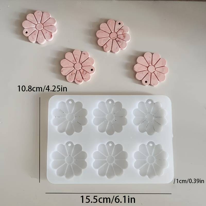 Sunflower Scented Silicone Molds Flower Soap Plaster Epoxy Resin Hanging Molds Keychain Hanging Plaster Molds