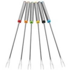 Topincn lyx 6 st / set rostfritt st&#xE5;l porslin fondue gafflar frukt dessert gafflar k&#xF6;k bar verktyg
