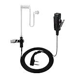 UAYESOK Luftdold akustisk tub hörsnäcka walkie talkie säkerhets headset 2 stift med PTT-mikrofon kompatibel med Kenwood TK-3501 TK-3201 Baofeng UV-5R BF-888S UV-82 Retivis tvåvägsradio