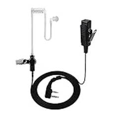 UAYESOK Luftdold akustisk tub hörsnäcka walkie talkie säkerhets headset 2 stift med PTT-mikrofon kompatibel med Kenwood TK-3501 TK-3201 Baofeng UV-5R BF-888S UV-82 Retivis tvåvägsradio