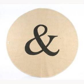 LA FINESSE Jute tæppe Ø120 cm - natural/sort