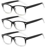 Suertree Läsglasögon 3-pack lätt läsare gångjärn ögonoptik glasögon läshjälp för kvinnor män transparent glasögonram 4,0 x