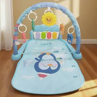 Multifunktionell lekmatta för babygym med piano, aktivitetsmatta med enhörningsdesign och hängande skallror, leksak för tidig utveckling för nyfödda 0 - Multifärgad (Multi-size)