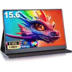 MOMODS Portable Monitor, 15.6 Zoll Tragbarer Monitor, IPS FHD 1080P HDR, Externer Mobile Bildschirm mit Mini HDMI Typ C, für Laptop, Mac, PS5, Xbox