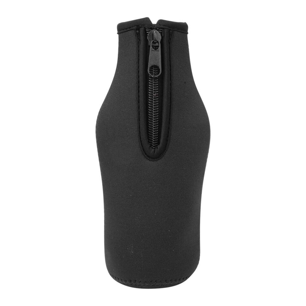 Genanvendelig drikkevarekøler, neopren ølflaskekøler til 12 oz flasker, koldt flaskedæksel med lynlås, isoleret ærme, perfekt til strandture
