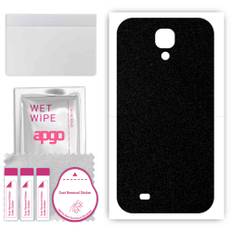 apgo Protective Skin Sticker for the back compatible with Samsung Galaxy S4 mini i9190, Wrap Film, Foil, Vinyl - Pattern Matte Black