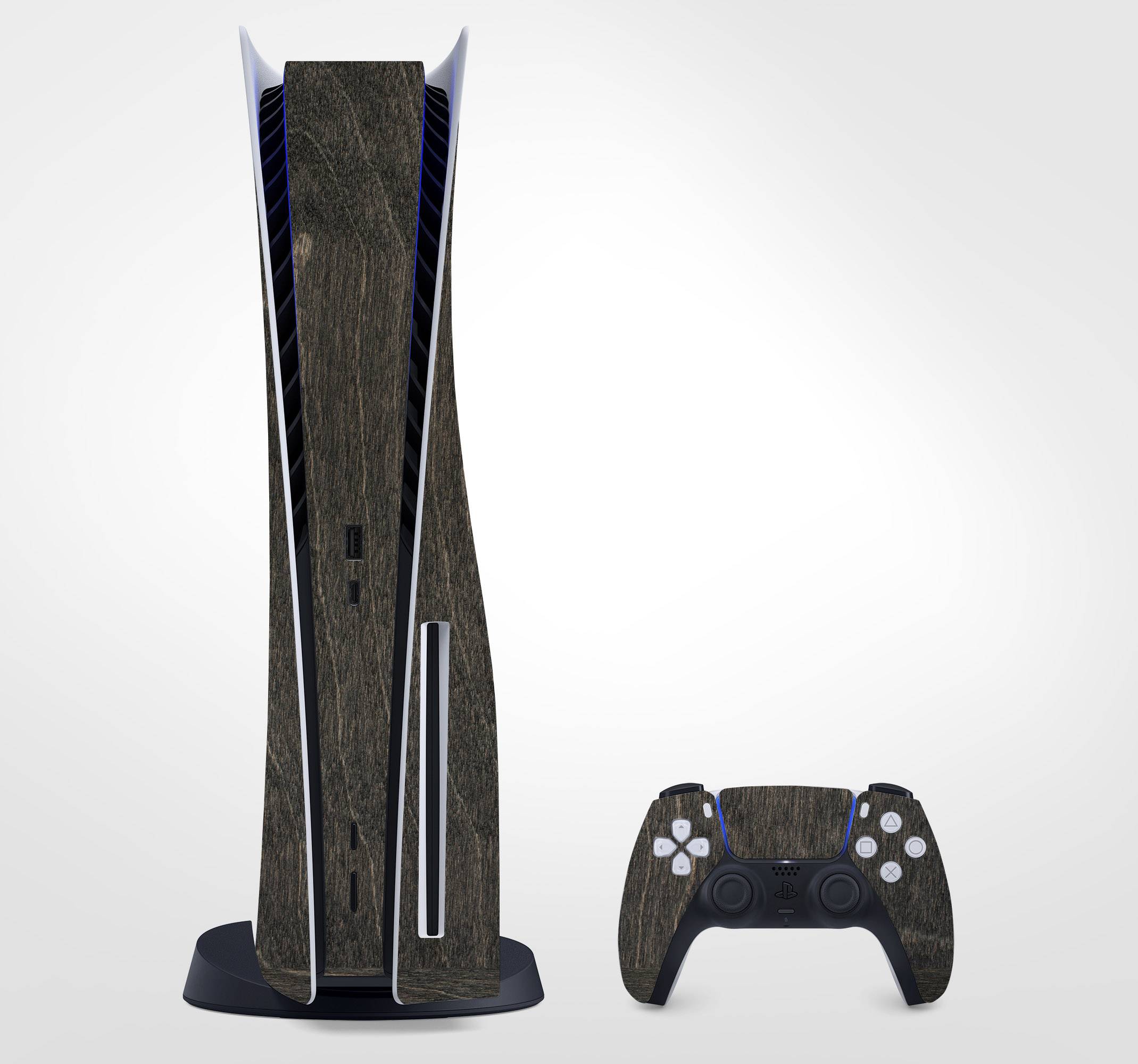 Ebony wood skin playstation 5 vinyl dekal