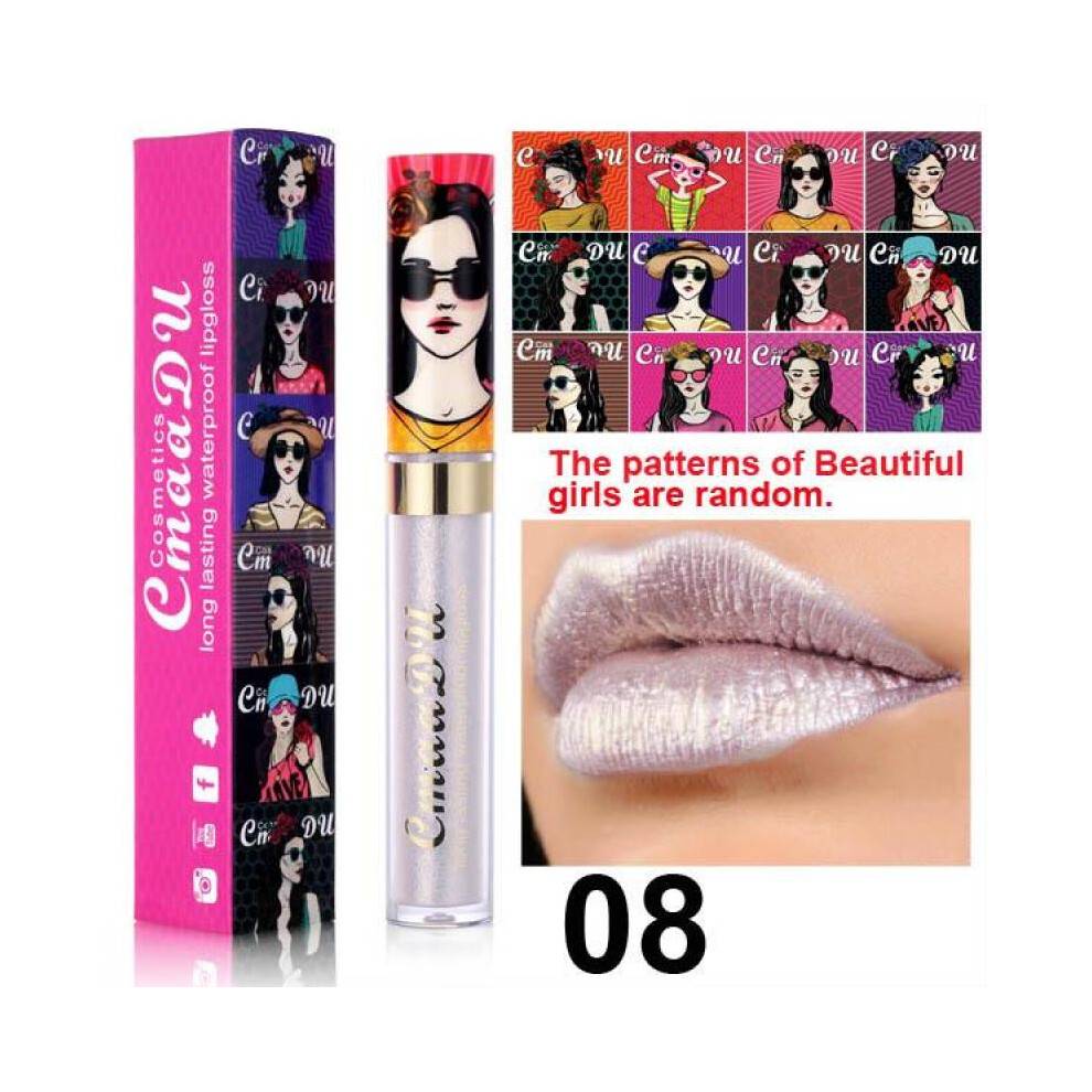 (Matches the image) CmaaDu Beautiful Girl Lips Lipstick and Not Easy To Fade Dream Color Chameleon Diamond Glitter Lip Gloss
