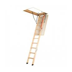 Fakro lofttrappe LWK Komfort 60x140 hvid lem H=305cm træstige 3-delt u=1,1