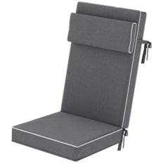 Sittdyna 120 x 47 x 9,5 cm vattenavvisande stolsdyna med knytband, nackstöd, UPF50+ utomhus sittdyna inomhus, sittdyna för hopfä