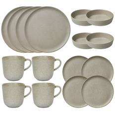 Aida Raw Starter Set 16 Pieces - Service & Startsæt Stentøj Sandy Beige - 14412+14417+14404+14410
