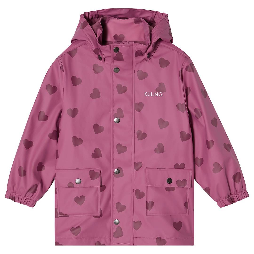 Kuling Orust Foret Regnfrakke Mauve Hearts Mauve Hearts-98/104 cm Lyserød 98/104 cm Drenge, Piger