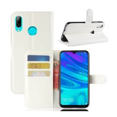 Huawei P30 Lite litchi skin læder flip etui - Hvid