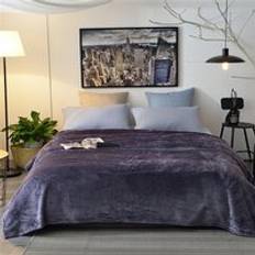 Lyx filt överkast våffelmönster grått överkast flanell kastar enfärgad vår sommar överkast filt till sängen - 04 / 100 x 150cm(39 x 59 tum)