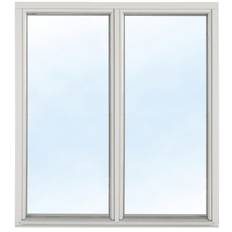 Fast fönster med bågpost - trä - 2-glas 10x10 Frostat glas Spaltventil vit
