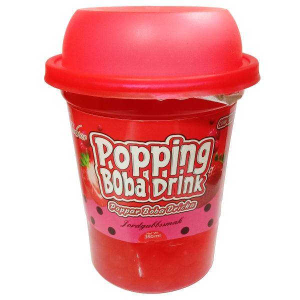 Jordbærdrik med Popping Boba 350 ml