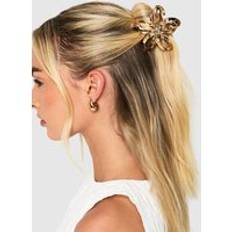 Blommig Hårklämma, Gold - ONE SIZE