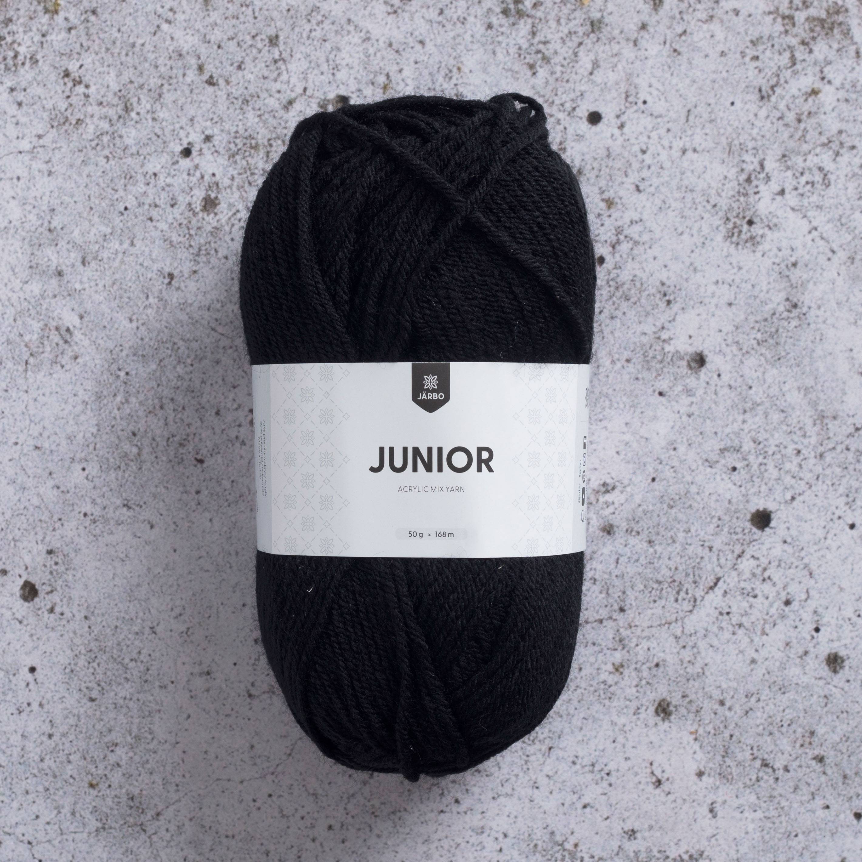 Junior Garn Akrylmix 50 g Svart (67011) Järbo