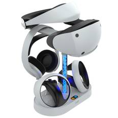 PS VR2 Dual Controller Magnetisk Opladningsdocka til PS5 Headset og VR-konsol Opbevaringsstativ med RGB-lys PG-P5V001