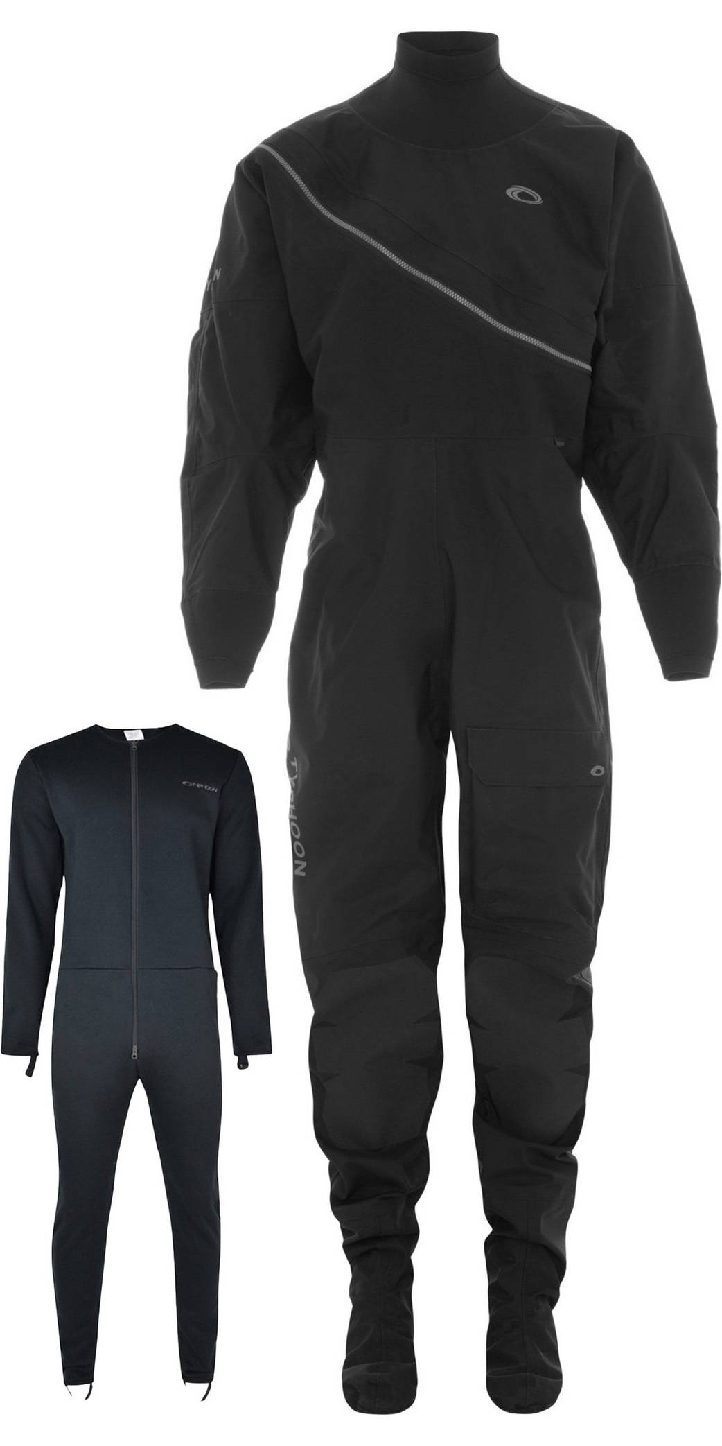 Typhoon Herre Ezeedon Front Zip Tørdragt - Black / Grå, Size SM