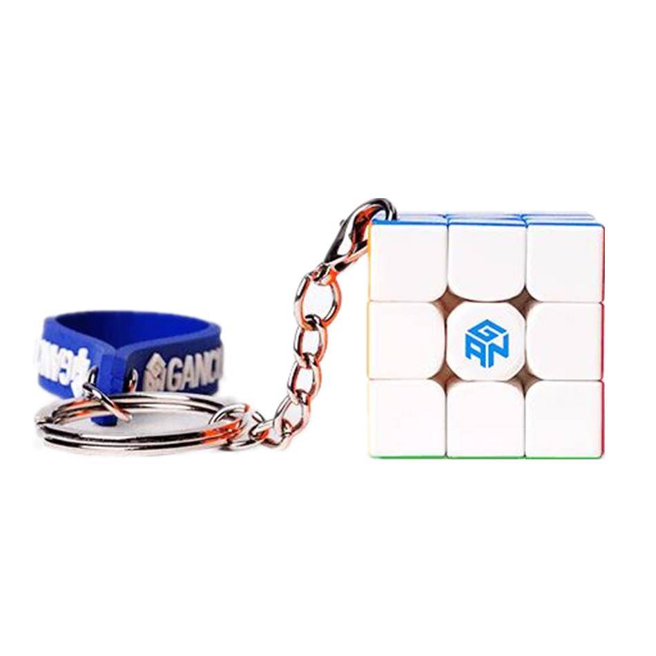 GAN330 Nyckelring Cube 3x3x3 Magic Cube 3x3 Speed Cube Puzzle Gans 3x3x3 Cube GAN 330 Mini 30MM Storlek Magic Cube blue