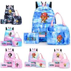 3Pcs/set Anime One Piece Backpack Set School Students Kawaii Back To School Backpack Girl Boy Children Lunch Bags Pencil Box