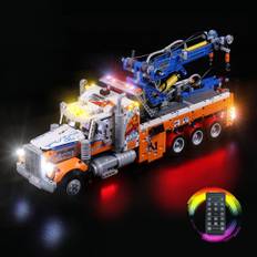 cooldac Led Licht Kit Kompatibel mit lego Technic Schwerlast-Abschleppwagen, Fernbedienung Led Licht Set Kompatibel mit lego 42128 Technic Heavy-Duty Tow Truck Modellbauset(nur Lichter,Keine Modelle)
