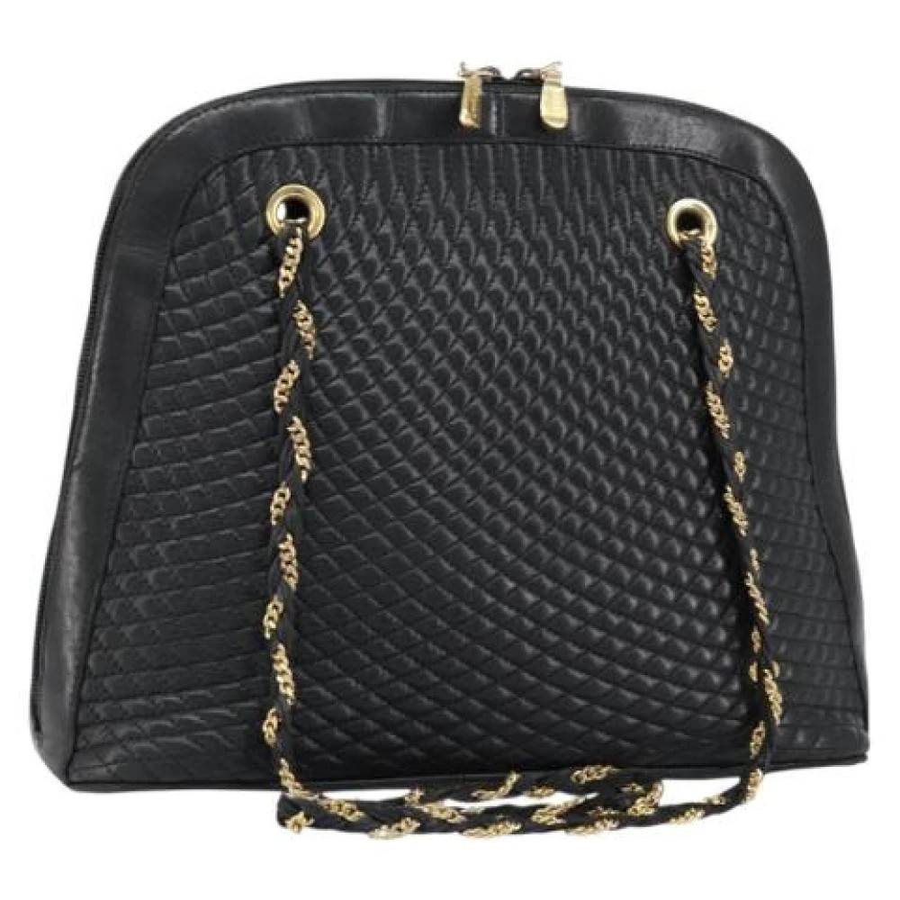 Bally Pre-owned Pre-owned Læder Skuldertaske - Vintage - Dame - Sort - ONE SIZE - Uld