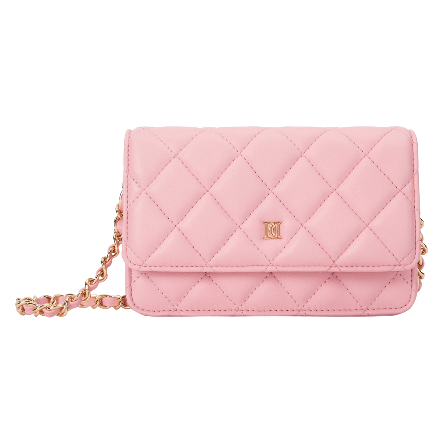 DARK Leather Quilted Mini Bag Pale Rose 1pcs