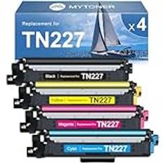 MYTONER TN227 tonerkassett med hög kapacitet, 4-pack kompatibel med Brother TN227 TN-227 TN227BK TN223 för HL-L3210CW MFC-L3750CDW MFC-L3710CW HL-L3270CDW-skrivare (TN-227BK/C/M/Y med hög kapacitet,