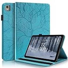 Tablet PC Väskor Fodral Fodral Kompatibel med Nokia T21 10,4 tum 2022 PU-läderfodral Flip Wallet Skyddsfodral Tree Of Life Tablettfodral Kortplats Tablet PC-fodral(Blu)