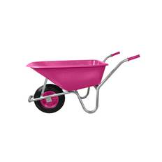 Willab Skottkärra plast 100l rosa luftgummihjul